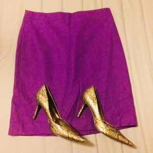 J Crew Wool Purple Pencil Skirt